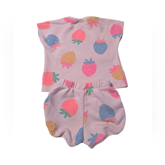 Zara Pink Strawberry Print Set 5 Years - Picture 3 of 3